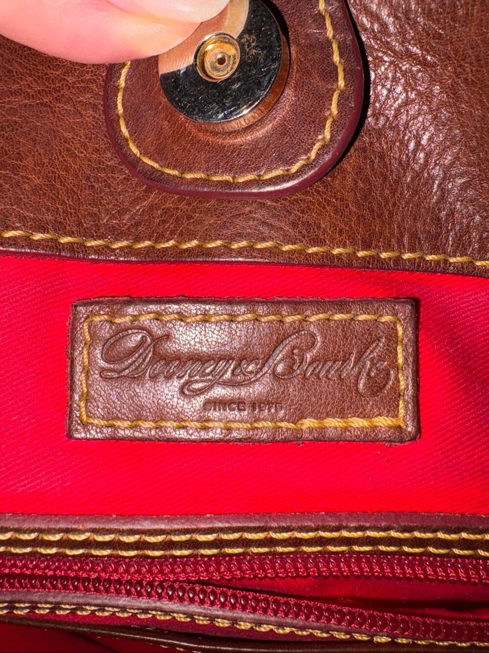 Dooney & Bourke Florentine Chelsea Handbag Italian Leather Brown - Picture 12 of 12